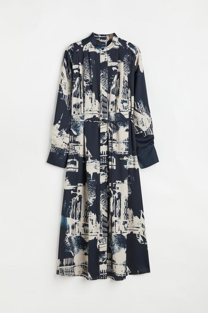 H & M - Tie-belt Dress - Blue