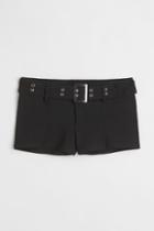 H & M - Belted Shorts - Black
