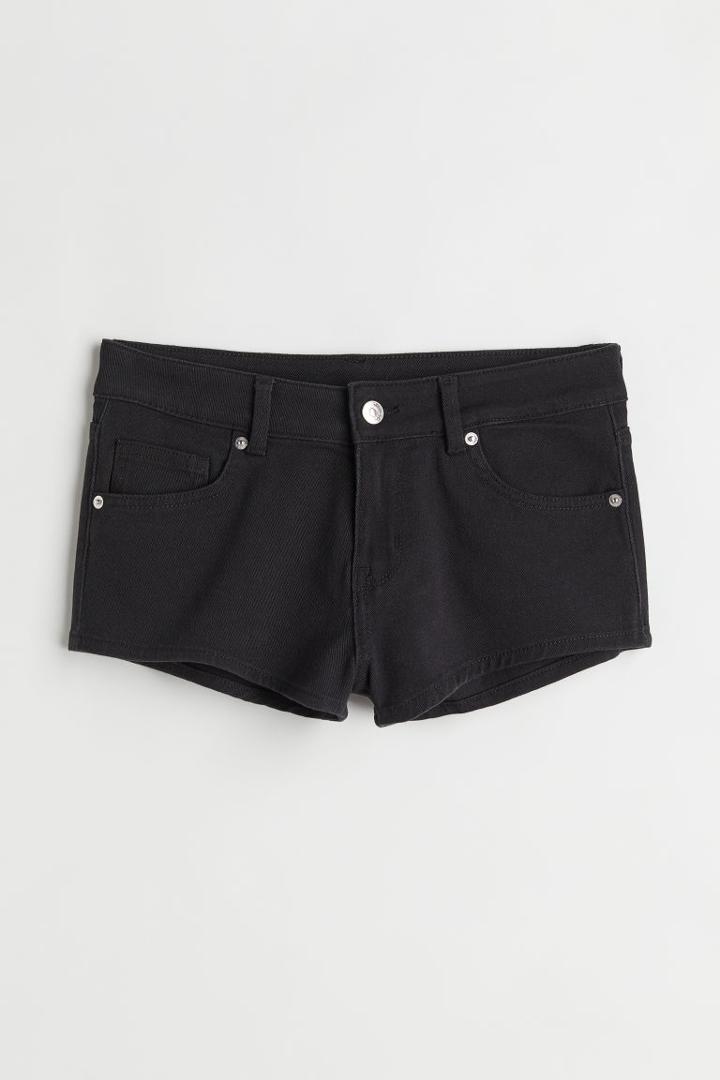 H & M - Low Waist Twill Shorts - Black