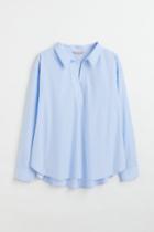 H & M - H & M+ Linen-blend Shirt - Blue