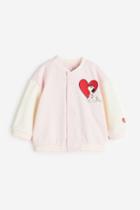 H & M - Printed Baseball Jacket - Pink