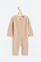 H & M - Rib-knit Cashmere Jumpsuit - Beige