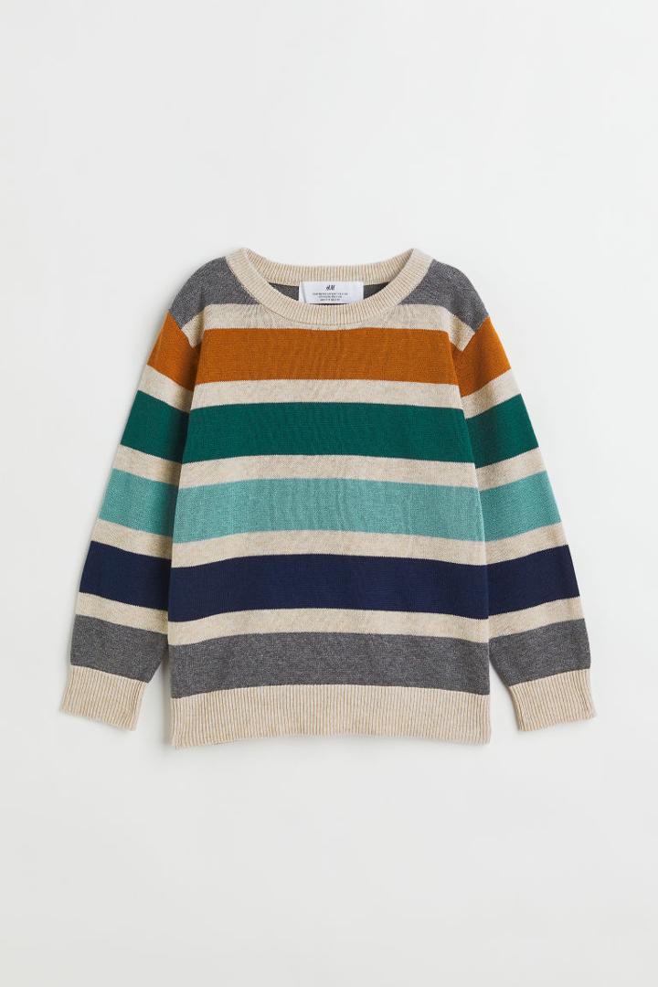 H & M - Jacquard-knit Cotton Sweater - Beige