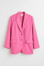 H & M - Oversized Single-breasted Jacket - Pink