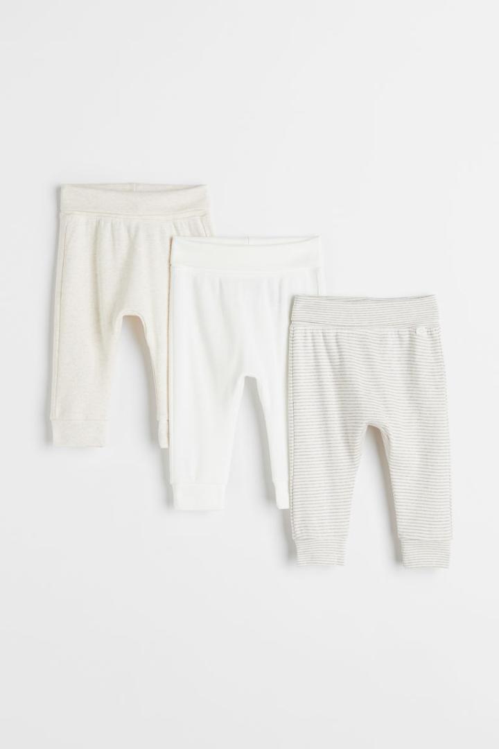 H & M - 3-pack Cotton Pants - Brown