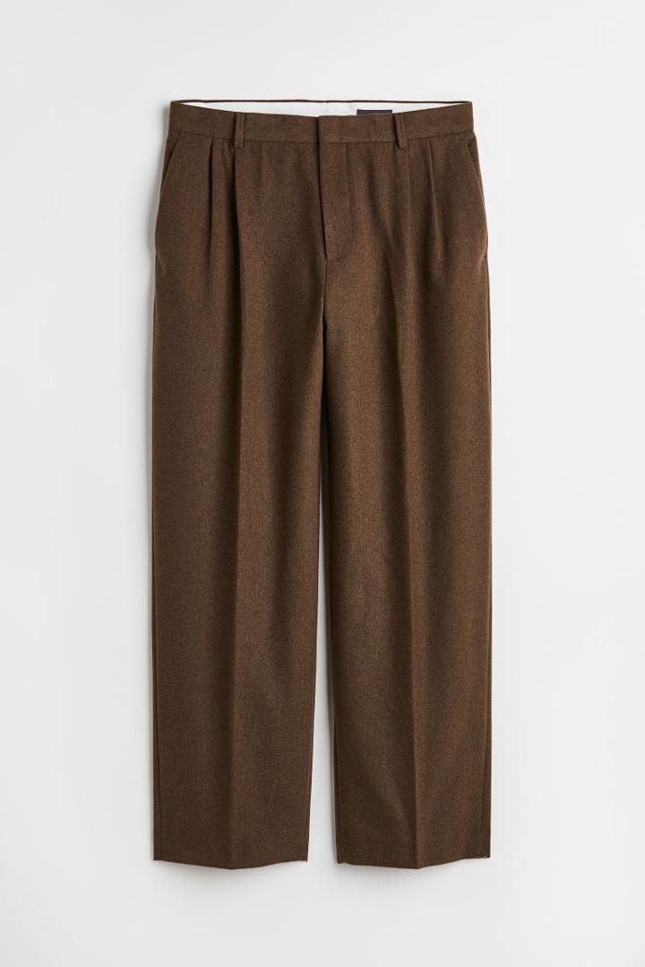 H & M - Loose Fit Suit Pants - Brown