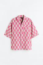 H & M - Oversized Fit Patterned Resort Shirt - Pink