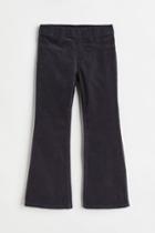 H & M - Flared Corduroy Pants - Gray