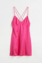 H & M - Satin Dress - Pink