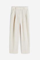 H & M - Tapered Linen-blend Pants - Beige