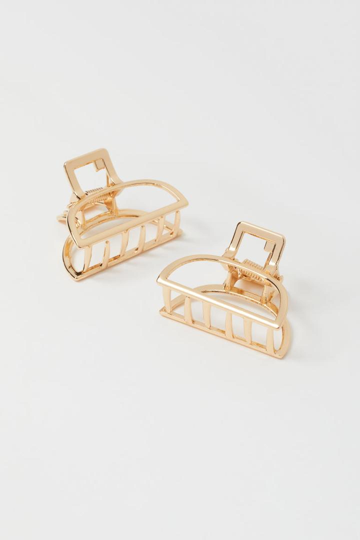 H & M - 2-pack Hair Claws - Gold