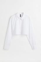 H & M - Cotton Crop Shirt - White