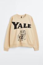 H & M - H & M+ Oversized Printed Sweatshirt - Beige