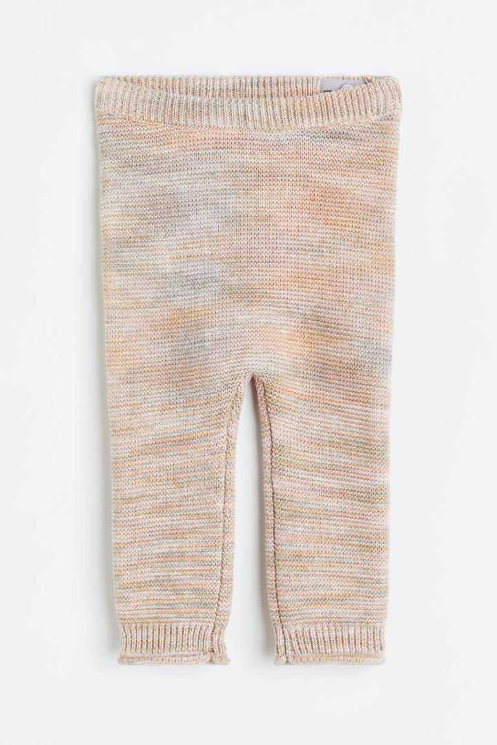 H & M - Purl-knit Cotton Leggings - Gray