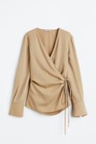 H & M - Wrap Blouse - Beige