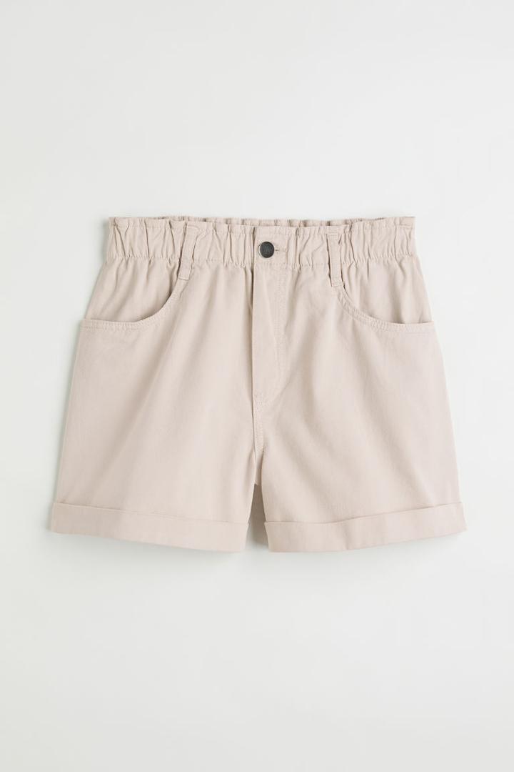 H & M - Shorts High Waist - Beige