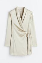 H & M - Satin Jacket Dress - Beige