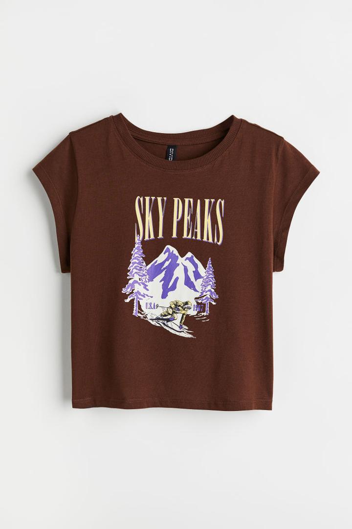 H & M - Printed Top - Brown