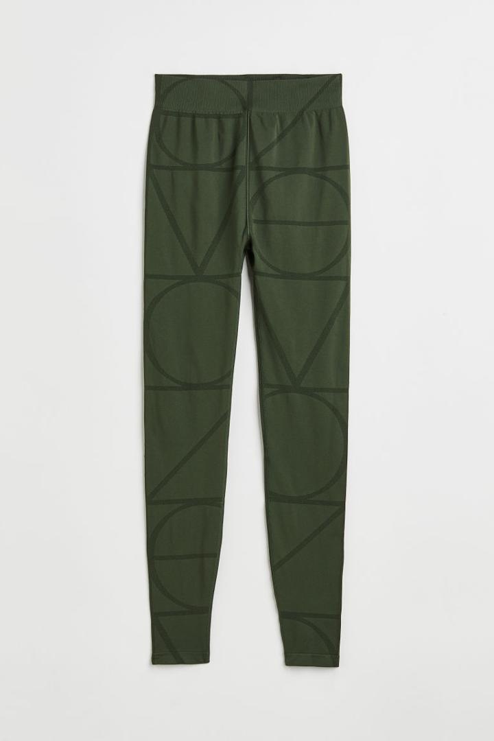 H & M - Seamless Base Layer Tights - Green