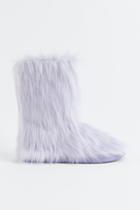H & M - Warm-lined Fluffy Boots - Purple