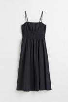 H & M - Smocked-waist Dress - Black