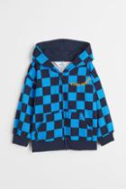 H & M - Printed Hooded Jacket - Blue