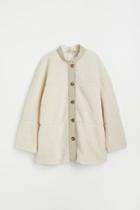 H & M - Faux Shearling Jacket - Beige