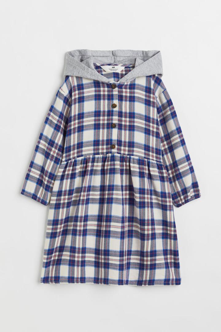 H & M - Hooded Twill Dress - Beige