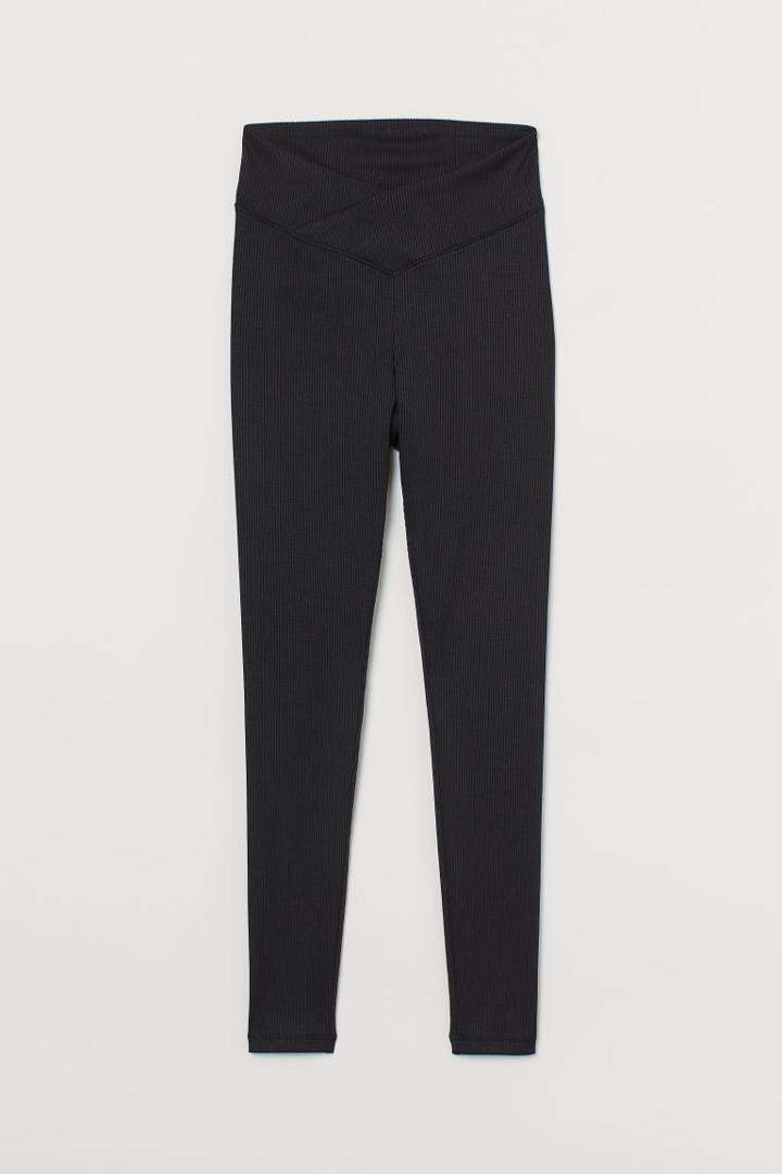 H & M - V-waist Leggings - Black