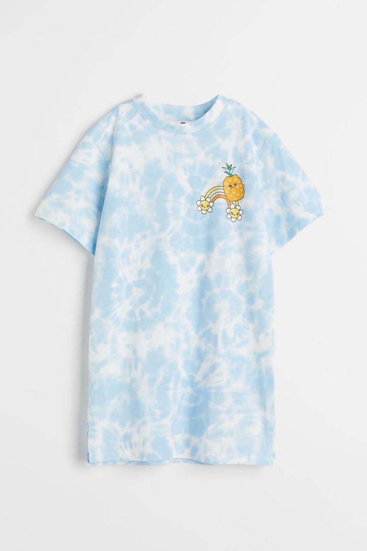 H & M - Cotton T-shirt Dress - Blue