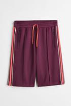 H & M - Track Shorts With Side Stripes - Pink