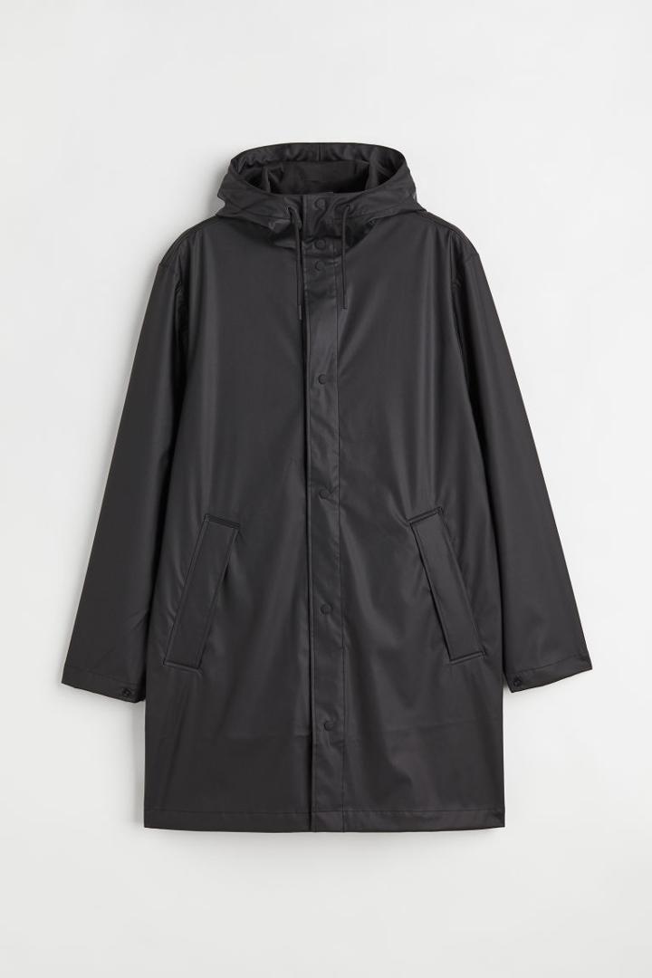 H & M - Hooded Rain Jacket - Black