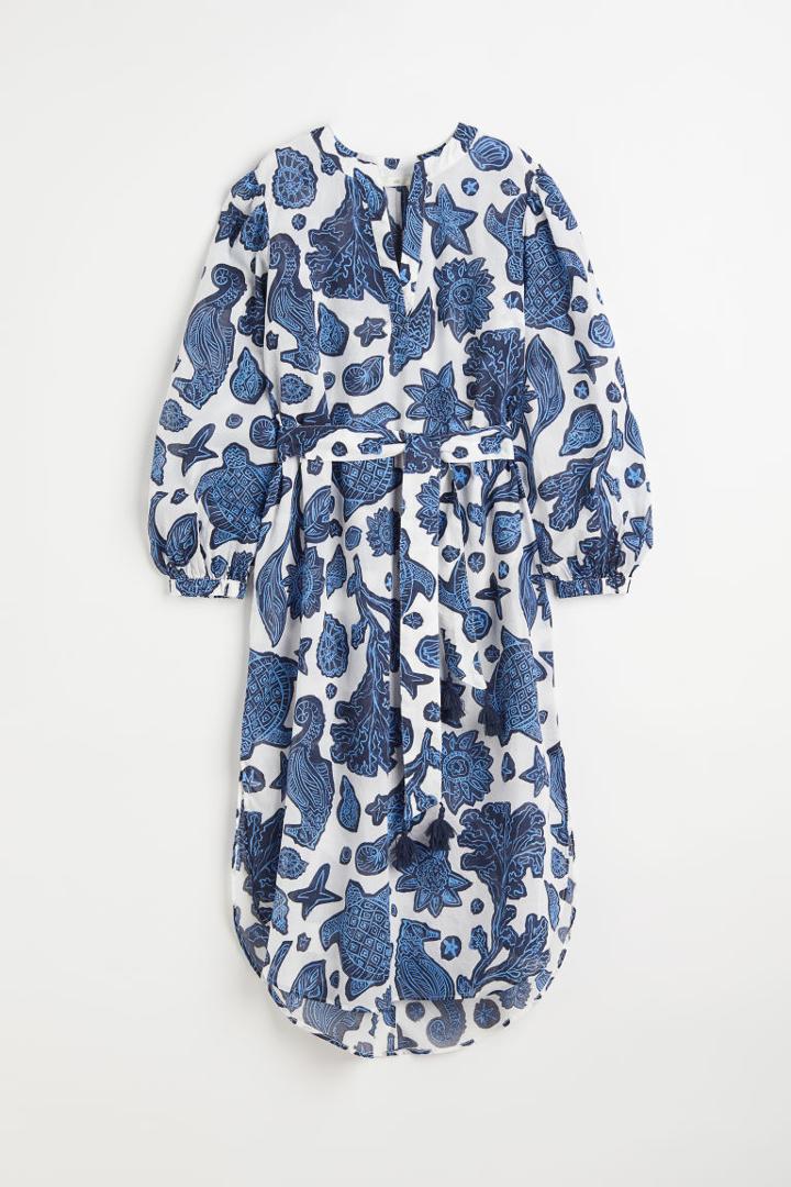 H & M - Tie Belt Dress - Blue