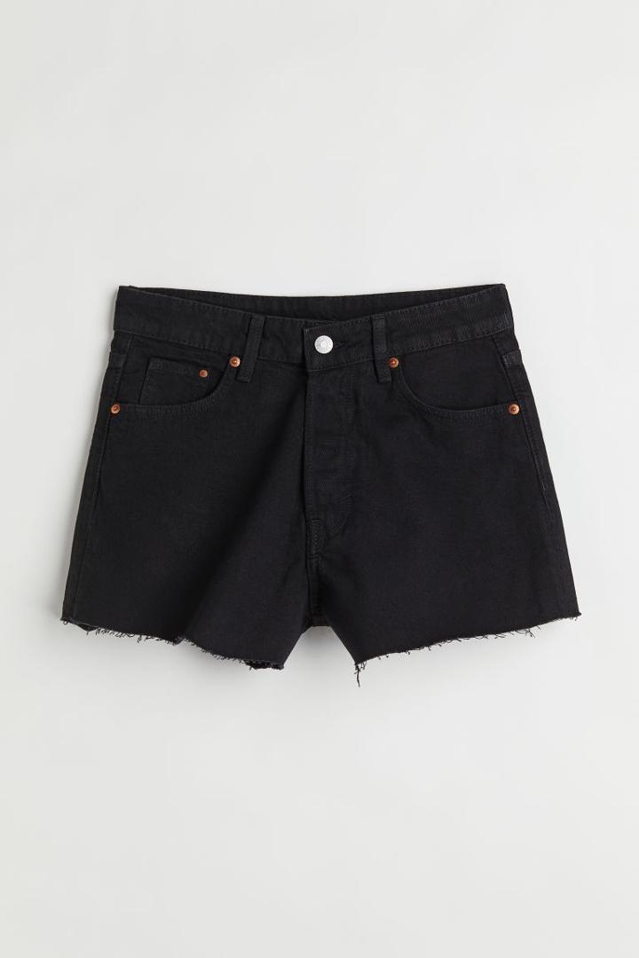 H & M - Vintage High Denim Shorts - Black