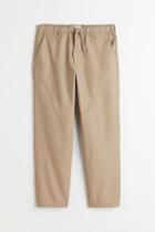 H & M - Relaxed Fit Cotton Drawstring Pants - Beige