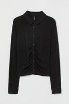 H & M - Airy Jersey Blouse - Black