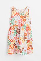 H & M - Patterned Jersey Dress - White