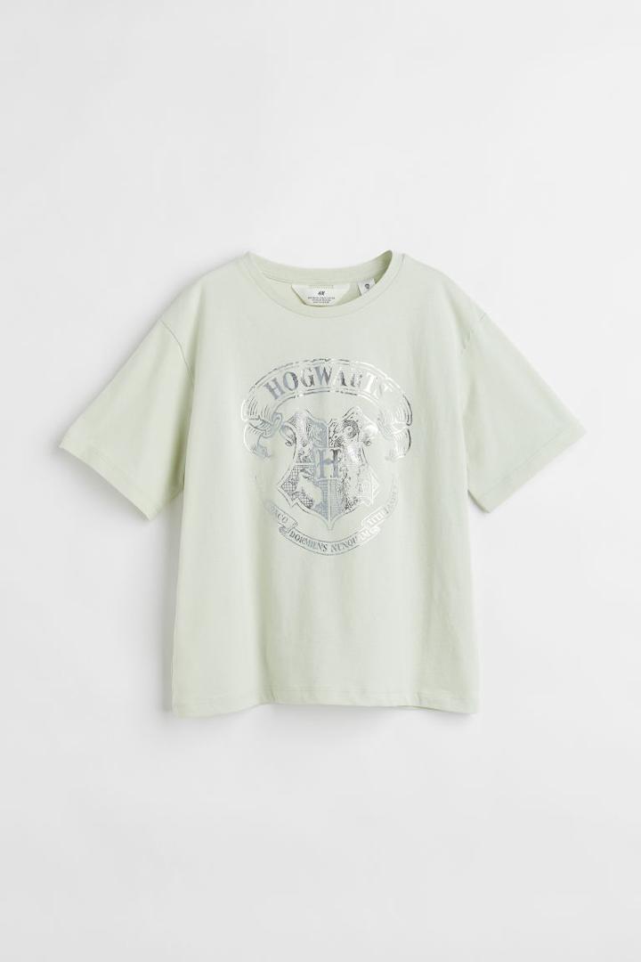 H & M - Printed T-shirt - Green