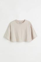 H & M - Crop T-shirt - Brown