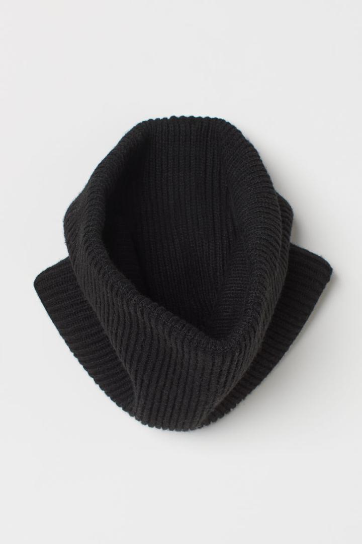 H & M - Ribbed Tube Scarf - Black