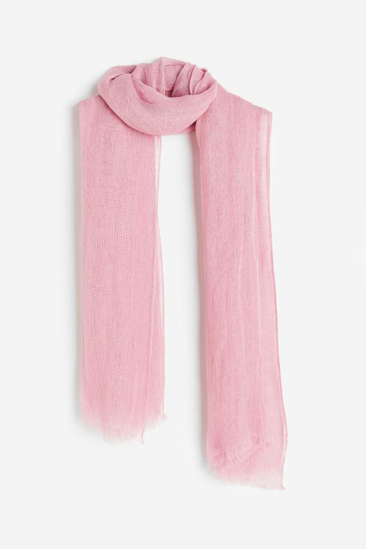 H & M - Linen Scarf - Pink