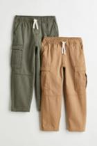 H & M - 2-pack Cotton Cargo Pants - Beige