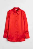 H & M - Satin Blouse - Orange