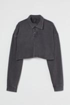 H & M - Rugby Crop Shirt - Black