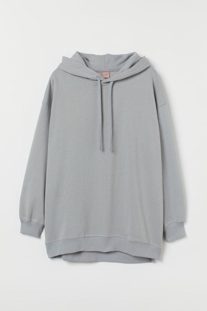 H & M - Oversized Cotton Hoodie - Gray