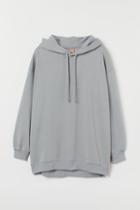 H & M - Oversized Cotton Hoodie - Gray