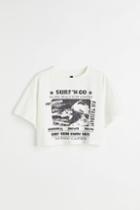 H & M - Printed Crop T-shirt - White