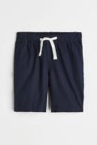 H & M - Cotton Poplin Shorts - Blue