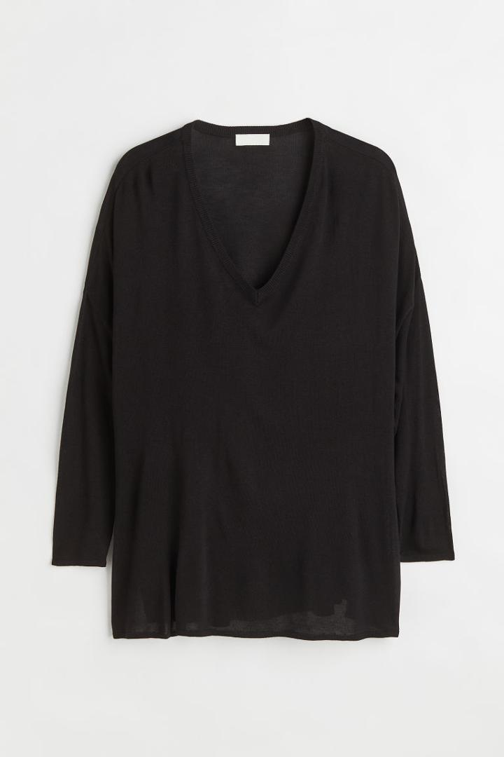 H & M - H & M+ Fine-knit Sweater - Black