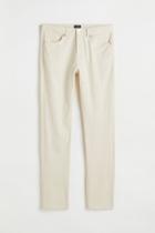 H & M - Slim Fit Cotton Twill Pants - White